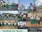 Sheffield City Morris. Taking part in events during the Whitby Folk Week, North Yorkshire