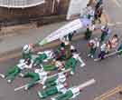 Sheffield City Morris. Procession of teams on Skinner Street during the Whitby Folk Week, North Yorkshire