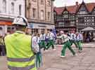 Sheffield City Morris. Performing in The Square, Shrewsbury, Shropshire