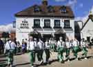Sheffield City Morris. Dancing outside The Swan Hotel, Upton upon Severn, Worcestershire