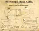 Advertisement for the new Burgon shearing machine, 1898 model, Burgon and Ball Ltd., manufacturers of sheep shears, La Plata Works, Holme Lane, Malin Bridge