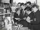 Display of books in a school organised by Hillsborough Branch Library