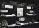 Bookbinding, an exhibition of books and other materials, display window, Reference Library, Central Library, Surrey Street