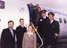 Crew of Sabena Airlines aircraft at Sheffield Airport Crew of Sabena Airlines aircraft at Sheffield Airport