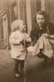 View: v05085 Gertrude Oxley (nee Morris) (born 1906), wife of George Edwin Oxley, with her daughter, Brenda Oxley (born 1934) (later Brenda Jackson), Hoyle Street