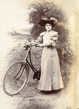 Unspecified woman with a bicycle Unspecified woman with a bicycle