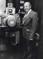 Les Allen, manager, in projection room of  ABC Cinema, Angel Street