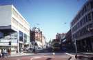 Junction of (foreground) Furnival Gate looking towards Pinstone Street showing (left) H. Samuel Ltd., jewellers