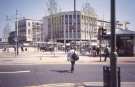 Completed construction of Castle Square and Supertram stop showing (back), C and A Modes Ltd., department store, Nos. 59 - 65 High Street and (right) GT News kiosk Completed construction of Castle Square and Supertram stop showing (back), C and A Modes Ltd., department store, Nos. 59 - 65 High Street and (right) GT News kiosk