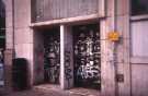 Graffiti on rear doors of the Marples Hotel, No.4 Fitzalan Square Graffiti on rear doors of the Marples Hotel, No.4 Fitzalan Square