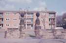 Flats on Richmond Road showing (centre) gate posts for former Richmond Hall Farm
