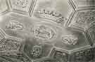 The ceiling in Queen Mary's room in the Turret Lodge at Sheffield Manor House, Manor Park
