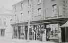 Shops on Queens Road showing (left) former Sheffield Savings Bank (latterly Heeley Bank Antiques Centre), c.1900s
