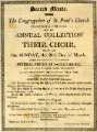 View: y10248 Broadsheet informing the congregation of St. Pauls Church of the annual collection for their choir