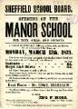 Sheffield School Board - opening of the Manor School for boys, girls and infants