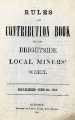 Cover of the rules and contribution book of Brightside Local Miners Society