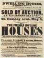 Bill announcing the sale by auction of dwelling houses in Westfield Terrace, Sheffield (opposite the chapel)