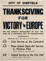 Thanksgiving for victory in Europe on the Sunday proclaimed by HM the King as a national day of thanksgiving Thanksgiving for victory in Europe on the Sunday proclaimed by HM the King as a national day of thanksgiving