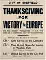 Thanksgiving for victory in Europe on the Sunday proclaimed by HM the King as a national day of thanksgiving