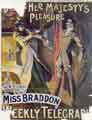 Sheffield Weekly Telegraph poster: During Her Majesty's Pleasure - new story by Miss Braddon