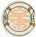 World War One pin badge - Edgar Allen Institute, Sheffield - special war effort for wounded, disabled and discharged soldiers and sailors (reverse)