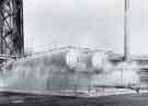 Automatic water spray system in action at one of the East Midlands Gas Board's Works in Sheffield.