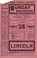Great Central Railway: poster advertising Sunday excursions to Lincoln