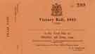 View: y14023 Ticket of admission and tram pass for the Victory Ball at Sheffield Town Hall