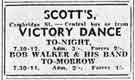 Advertisement for Victory Dance at Scott's, Cambridge Street