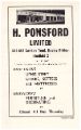 Advertisement for H. Ponsford Ltd., furniture dealers, Nos. 581 - 601 London Road, Heeley Bridge Advertisement for H. Ponsford Ltd., furniture dealers, Nos. 581 - 601 London Road, Heeley Bridge