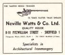 Neville Watts of Sheffield, architectural and builders ironmongery, Quality_House, Nos. 8 - 10 Fitzwilliam Street Neville Watts of Sheffield, architectural and builders ironmongery, Quality_House, Nos. 8 - 10 Fitzwilliam Street