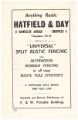 Advertisement for Hatfield and Day, fencing suppliers, No. 8 Hawksley Avenue