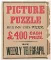 Sheffield Weekly Telegraph poster: Picture puzzle begins this week.  £400 cash prize