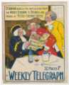 Sheffield Weekly Telegraph poster: Dr Johnson reads a little article of his from the Weekly Telegraph to Boswell and friends at 'Ye Old Cheshire Cheese'