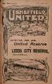 Cover of programme for forthcoming match, Sheffield United Reserve FC v. Leeds City Reserve FC, Saturday, 14th November 1914