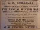 G. H. Crossley, the popular cash draper, Annual Winter Sale G. H. Crossley, the popular cash draper, Annual Winter Sale
