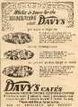 Advertisement for Davy's cafe's: Victoria Cafe, Fargate; Mikado Cafe, Haymarket and Grosvenor Cafe, The Moor