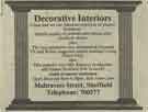 Advertisement for Decorative Interiors, Maltravers Street Advertisement for Decorative Interiors, Maltravers Street