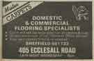 Advertisement for Mister Carpets, carpets dealers, No. 405 Ecclesall Road