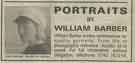 Advertisement for portrait commission work by William Barber