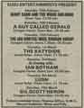Advertisement for SUSU (Sheffield University Students Union) Entertainments musical and other events at the Octagon Centre and the Lower Refectory, [University of Sheffield Students Union, Western Bank]