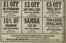 Advertisement for Hallam Sports, sports shop, junction of Infirmary Road and Bedford Street