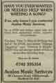 Advertisement for Avalon Musical Services, No. 48 Clarence Road, Hillsborough Advertisement for Avalon Musical Services, No. 48 Clarence Road, Hillsborough