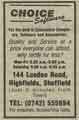 Advertisement for Choice Software, computer and software dealer, No. 144 London Road Advertisement for Choice Software, computer and software dealer, No. 144 London Road