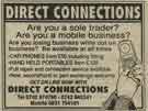 Advertisement for Direct Connections, mobile phone supplier Advertisement for Direct Connections, mobile phone supplier