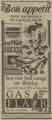 Advertisement for Gas Flair, gas appliance dealers, Leppings Lane, Hillsborough Advertisement for Gas Flair, gas appliance dealers, Leppings Lane, Hillsborough
