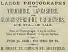 Advertisement for M[artin] Hurst, photographers, No. 23 Church Street