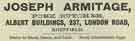 Advertisement for Joseph Armitage, pork butcher, Albert Buildings, No. 237 London Road Advertisement for Joseph Armitage, pork butcher, Albert Buildings, No. 237 London Road