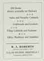 Advertisement for R. A. Roberts (Office Equipment) Ltd., Nos. 83 and 106 The Wicker Advertisement for R. A. Roberts (Office Equipment) Ltd., Nos. 83 and 106 The Wicker