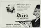 Advertisement for 'The Lower Deck' cafe - 'Davy's at your servce!' [Arthur Davy and Sons Ltd.]
